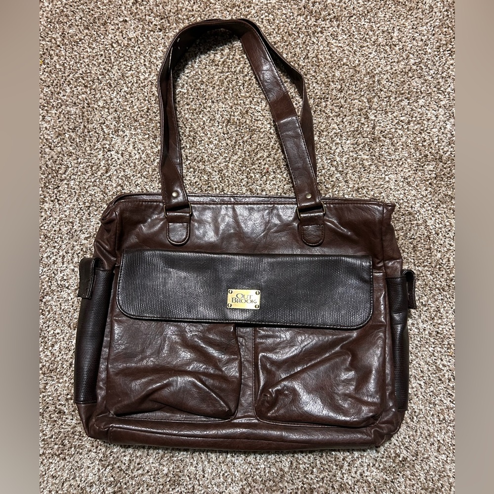 Sophisticated Brown Faux Leather Tote
